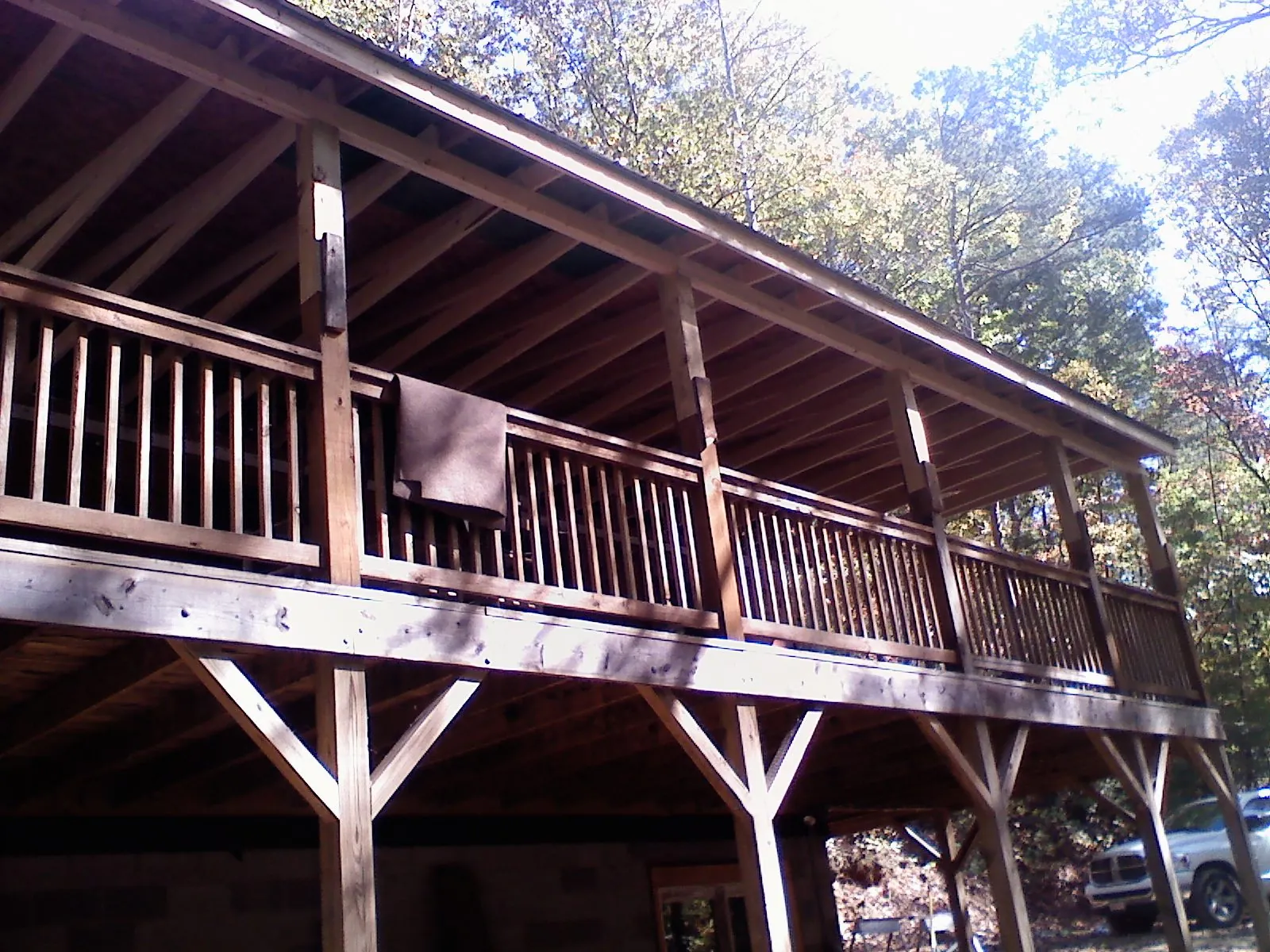 Timber framing under a new elevated porch and deck — Roof Leak Repair in Idanha by Roofing Brothers